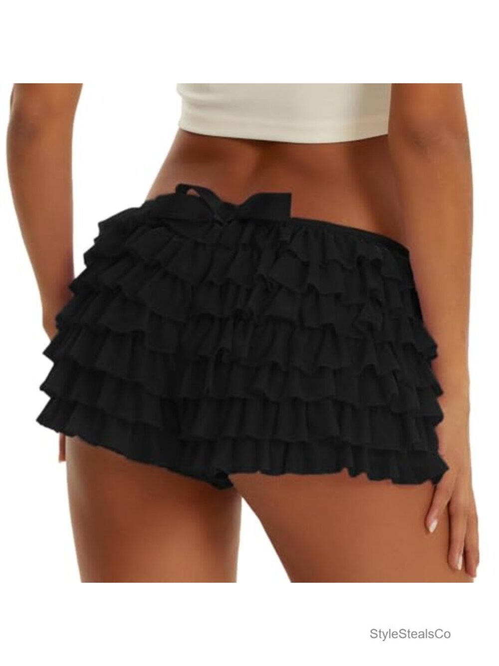 Ruffle Bloomers Shorts Mesh Lace Layered Pettipants Y2K Coquette Rave